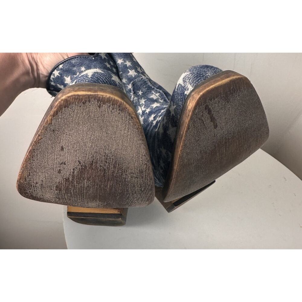 Star-Patterned Blue Ankle Boots - Picture 9 of 15